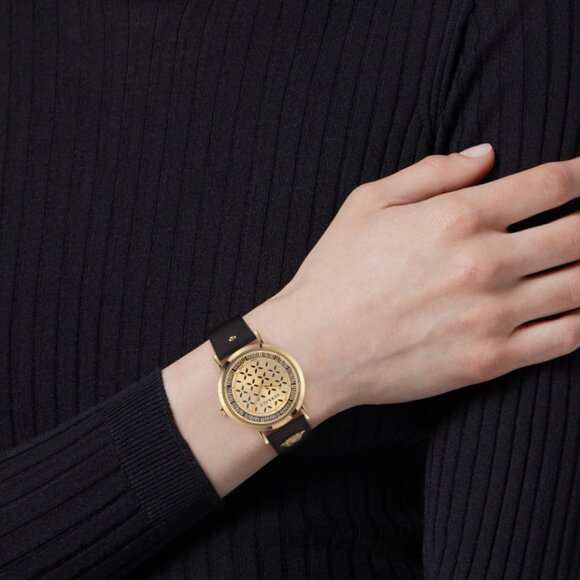 Versace Black Womens Analogue Watch Gold main image 4